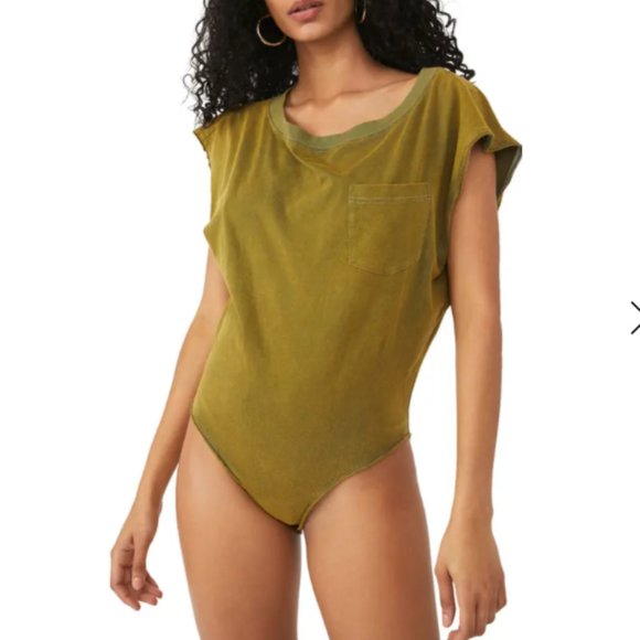 Free People Tops - Free People Road Trip Bodysuit Top Verde Green NWT